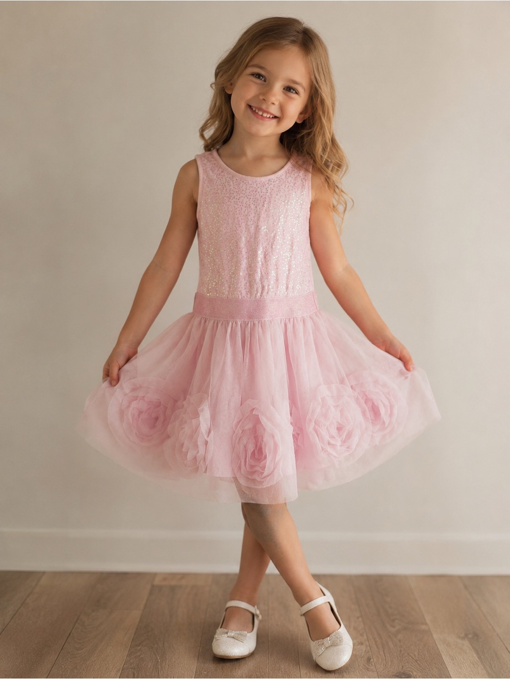💗5 for $25💗 Kid’s Size 10 Pink Tulle Floral Party Ballerina Dress